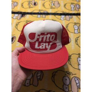 Frito Lay Red White Mesh Snapback Truckers Hat Vintage Men's